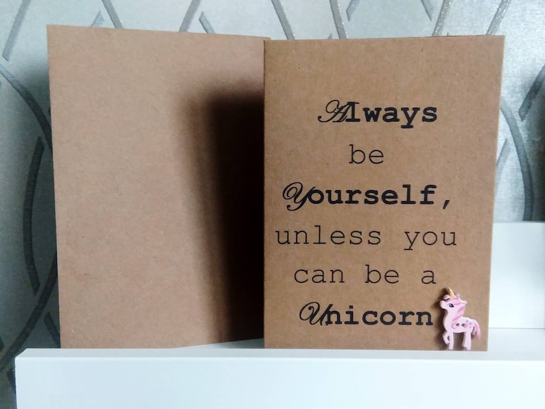 Unicorn greeting card friendship encouragement card positive vibes card I am a unicorn card always be yourself blank card simple