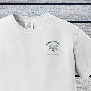 Camiseta de campeón del Nantucket Tennis Club, colores cómodos, informal, playera de verano