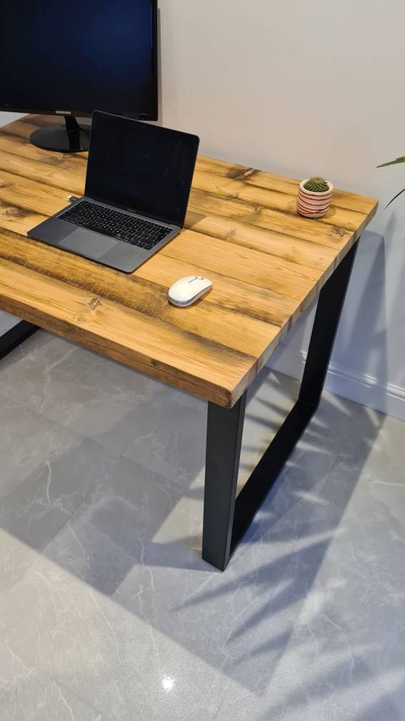 Reclaimed Wood Aged Joists Computer Desk Made to Order PLEASE Etsy UK