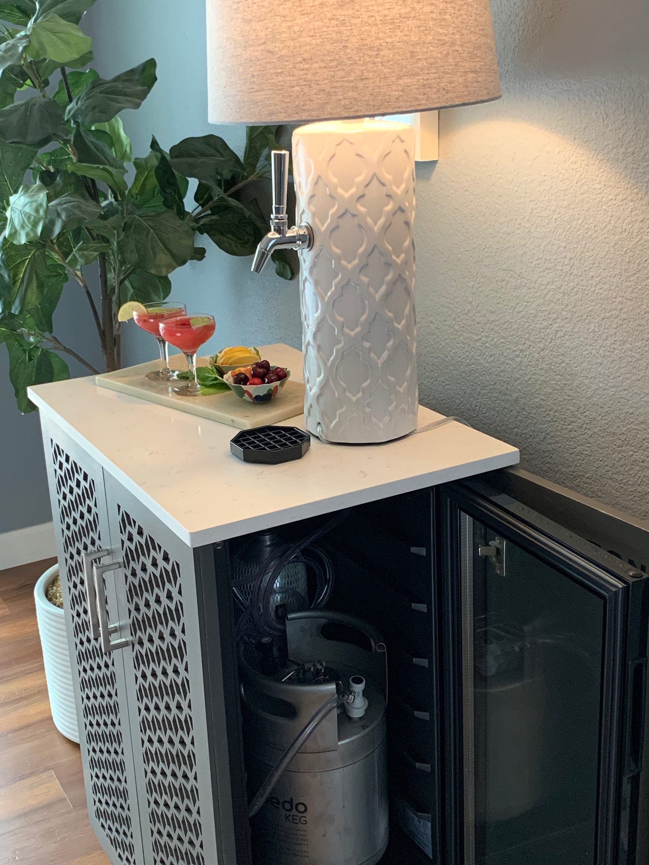 Hidden kegerator outlet