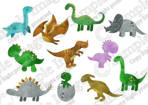 Download Dinosaur Svg Watercolor Dinosaur Dinosaur Clipart For A Etsy PSD Mockup Templates