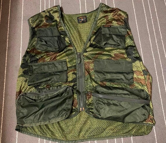 Vintage Camo Fishing Summer Vest Multi Pocket Spec