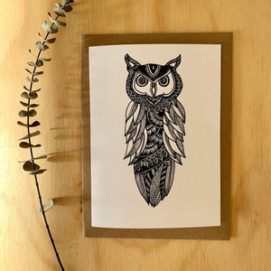 Carte de souhait hiboux, carte toutes occasions, owl greeting card, Mandalove by Florence