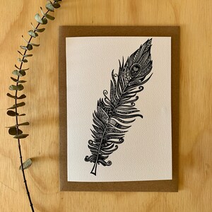 Pen greeting card, all-time card, feather greeting card, Mandalove by Florence