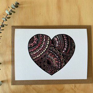 Heart card, watercolor love heart, all-time card, Greeting card love heart, Mandalove by Florence