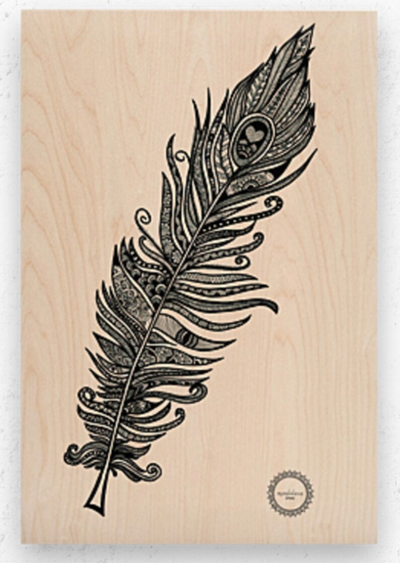 Cartel de plumas mandalove, decoración de pared enmarcada, ilustración de Mandalove imagen 8
