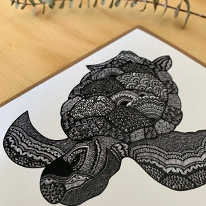 Carte de souhait tortue, carte toutes occasions, turtle greeting card, Mandalove by Florence 画像 2