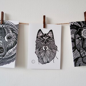 Carte de souhait ours, carte toutes occasions, illustration ours par Mandalove by Florence image 3