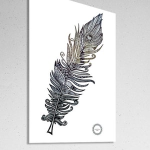 Cartel de plumas mandalove, decoración de pared enmarcada, ilustración de Mandalove imagen 7