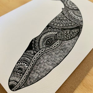Carte de souhait baleine, carte toutes occasions, whale greeting card, Mandalove by Florence image 2