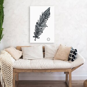 Cartel de plumas mandalove, decoración de pared enmarcada, ilustración de Mandalove imagen 5
