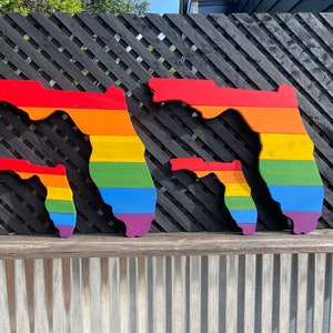 Rustic Florida Pride Flag: Handmade LGBTQ Rainbow Decor