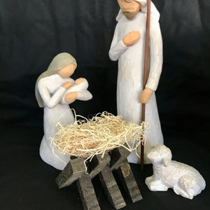 Willow Tree Nativity Manger For Willow Tree Nativity Set Manger Willow Tree Nativity Manger Rustic Manger Nativity Cradle image 2