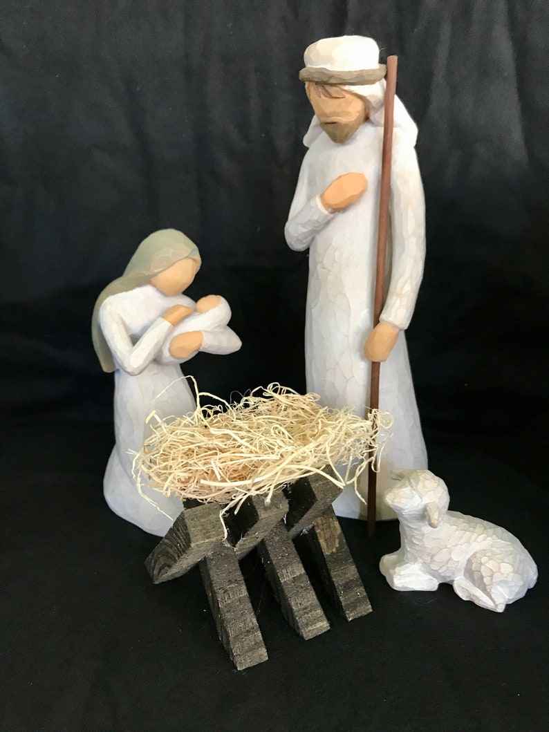 Willow Tree Nativity Manger For Willow Tree Nativity Set Manger Willow Tree Nativity Manger Rustic Manger Nativity Cradle image 2