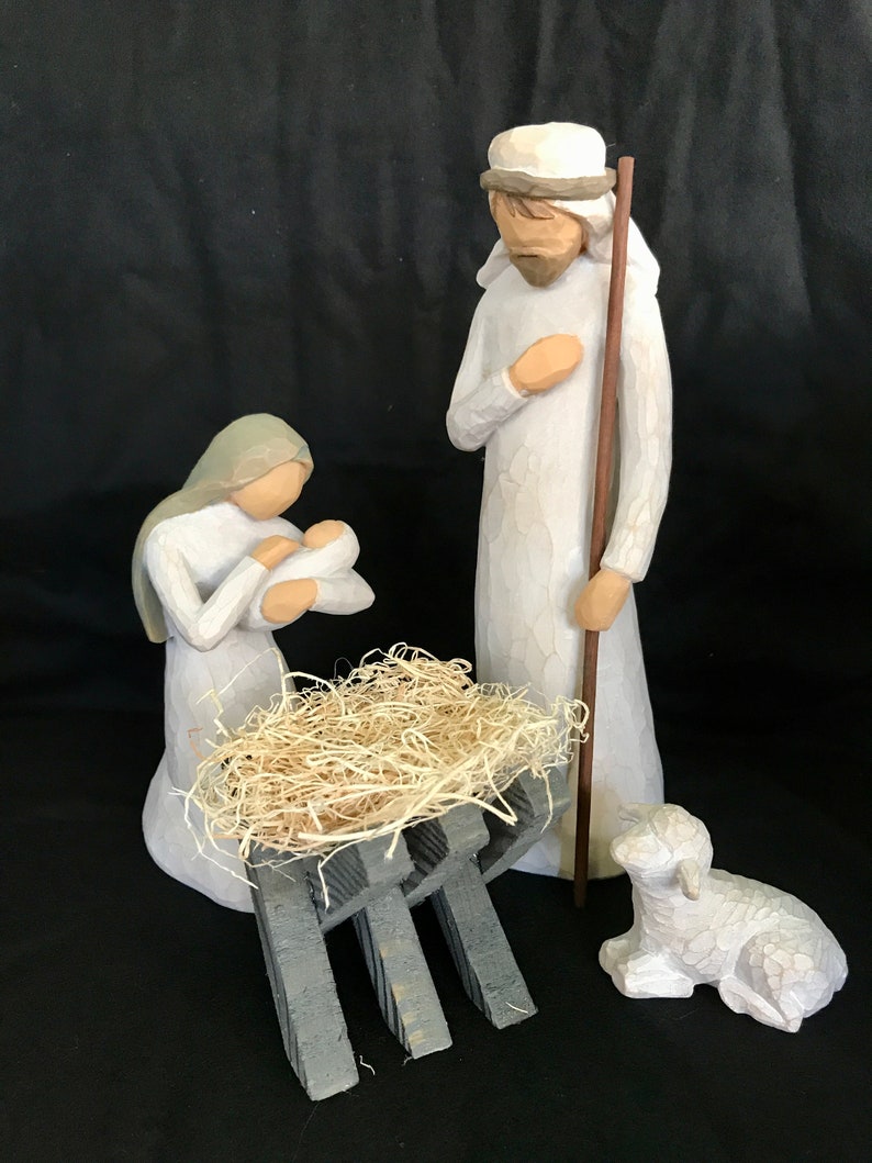 Willow Tree Nativity Manger For Willow Tree Nativity Set Manger Willow Tree Nativity Manger Rustic Manger Nativity Cradle image 3