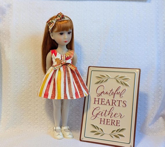Thanksgiving Autumn Fall Leaves OOAK Dress and Headband With Bow for 14.5  Inch Ruby Red Fashion Friends Dolls - Etsy Israel