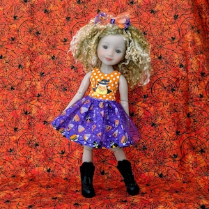 14,5 tums rubinrött Fashion Friends Halloween godismajs OOAK tvådelat set