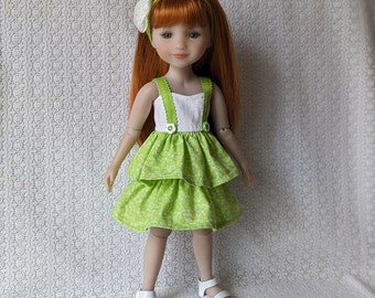 OOAK Spring Summer Dress and Headband with Bow for 15” Ruby Red Fashion Friends and Hearts for Hearts Girls Dolls