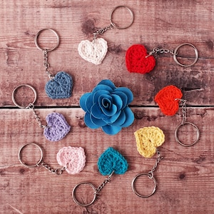 Crochet Heart Keyring - Novelty Keychain- New Home gift