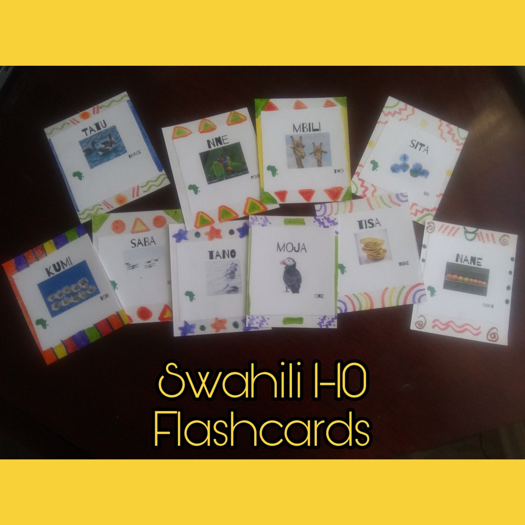 Swahili 110 flashcards Etsy