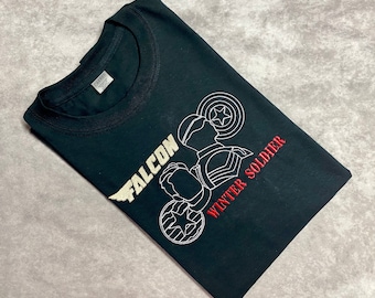 Camiseta bordada de Avenger Falcon y el Soldado del Invierno