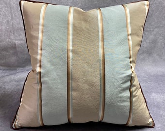 20x20 Teal Light and Beige Square Silk Pillow / Custom Design Pillow / Accent Pillow