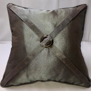 Platinum Silver with Bronze Grommet Custom Pillow