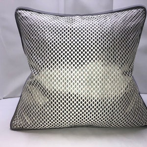 Silver Pillow with Beige Mesh Custom Pillow