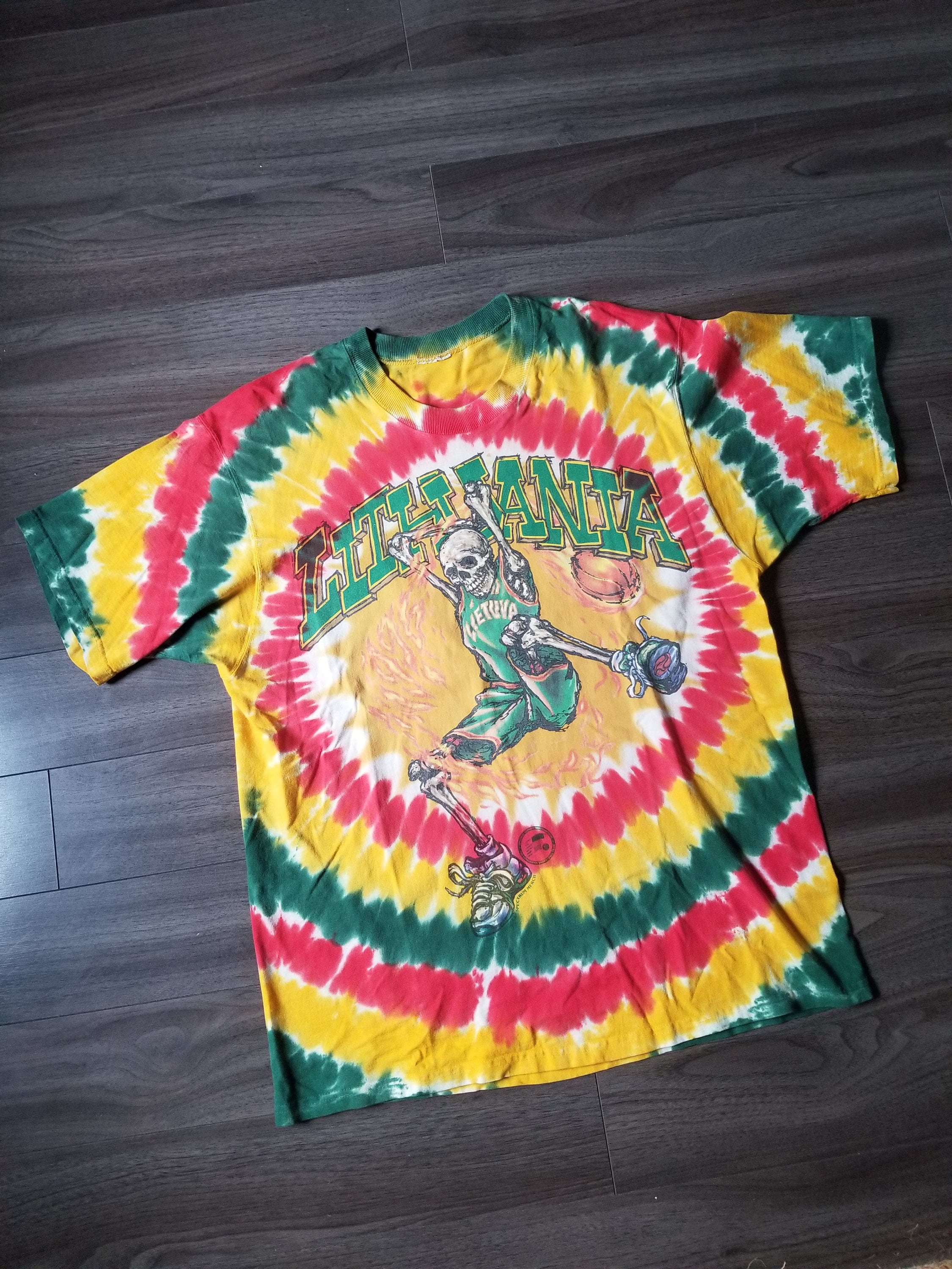 2004 LITHUANIAN NATIONAL BASKETBALL TEAM TIE-DYE T-SHIRT