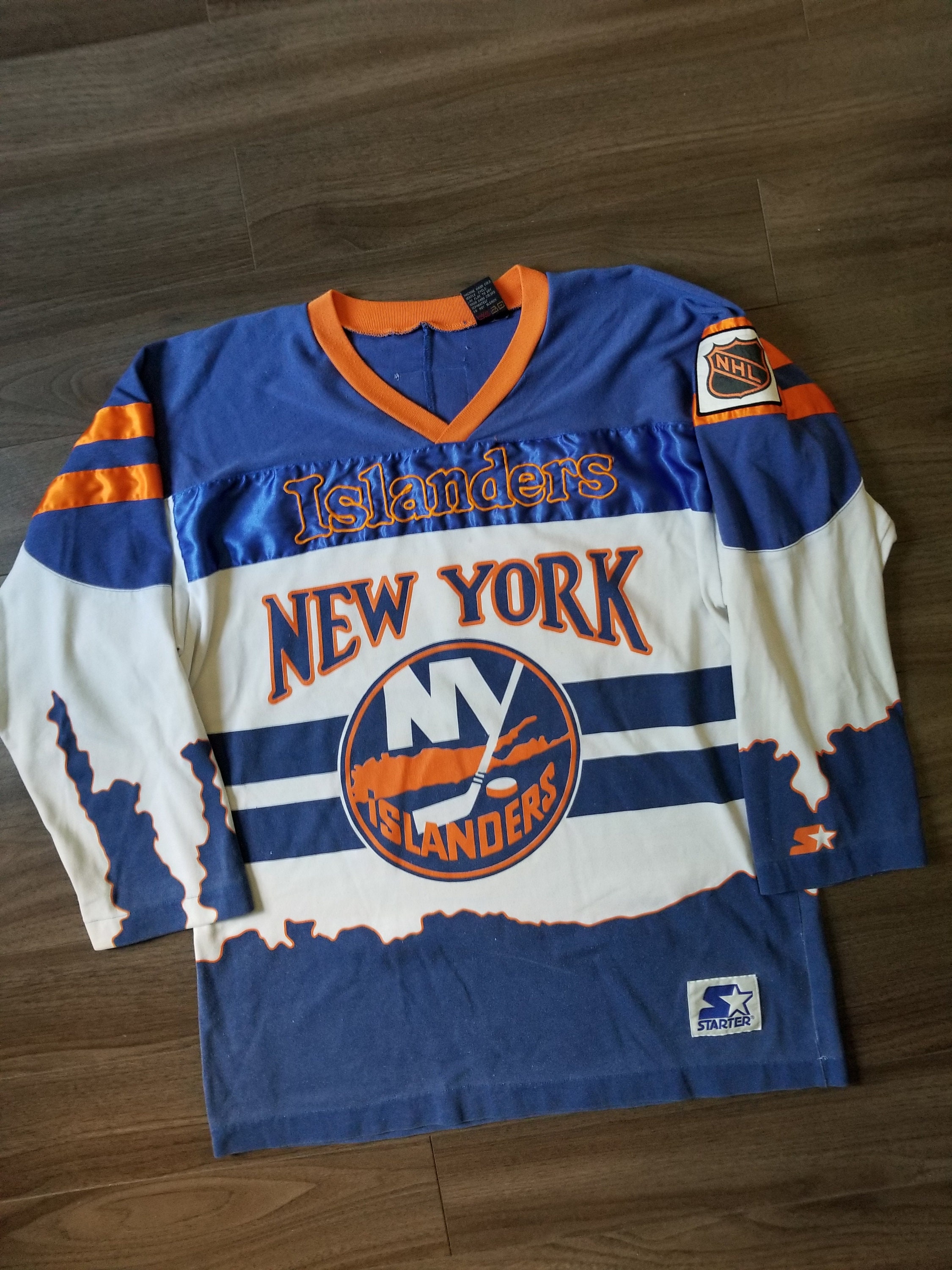 Vintage 90s New York Islanders Fisherman Black Starter NHL 
