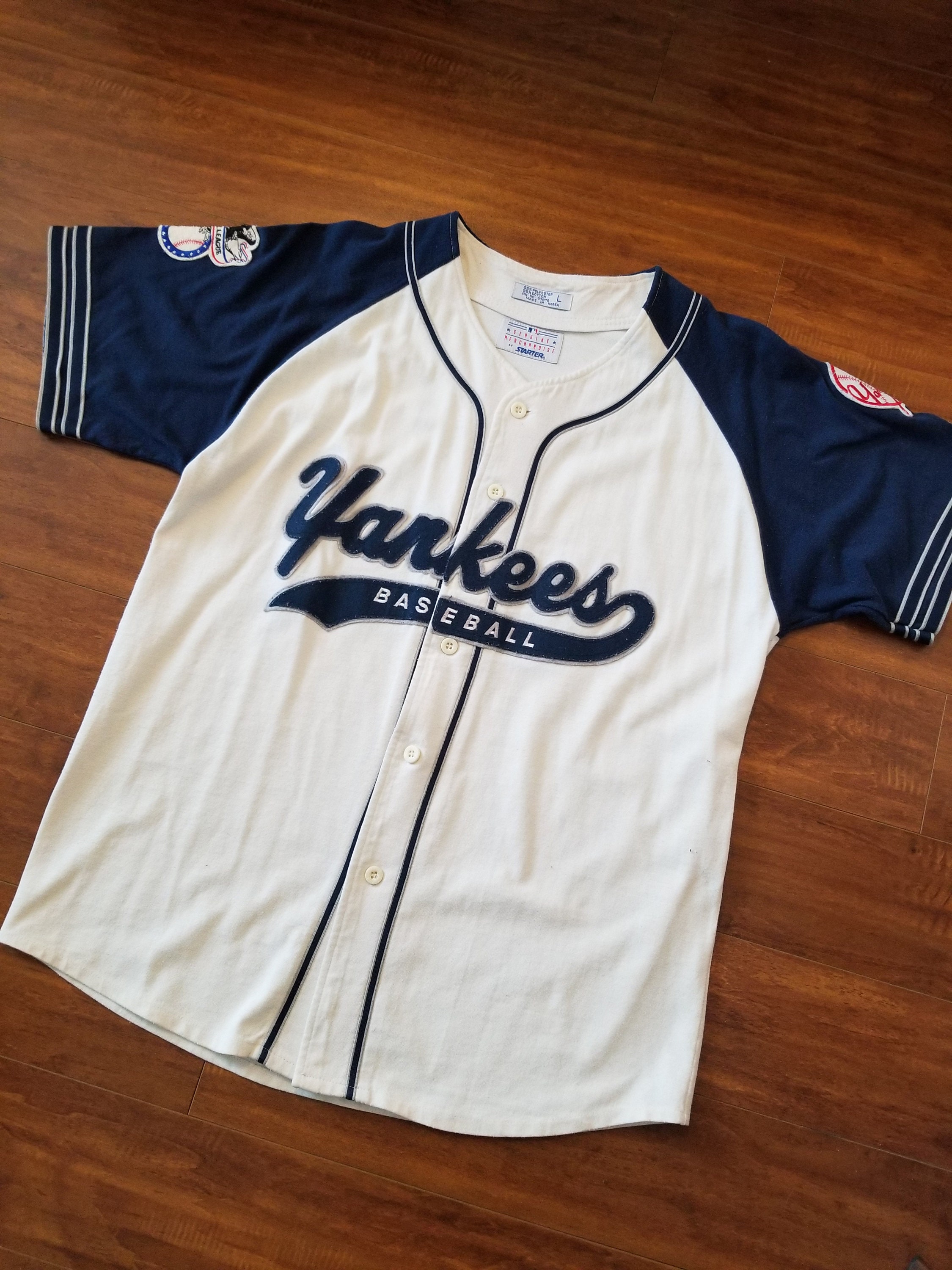 90s New York Yankees Starter Script Baseball Jersey 