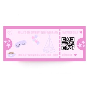 Birthday Sleepover Tickets, Sleepover Tickets, Editable Template, Printable, Digital Download