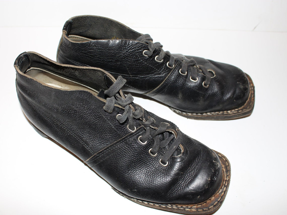 Leather ski boots Vintage Retro cross country skiing Rare Etsy