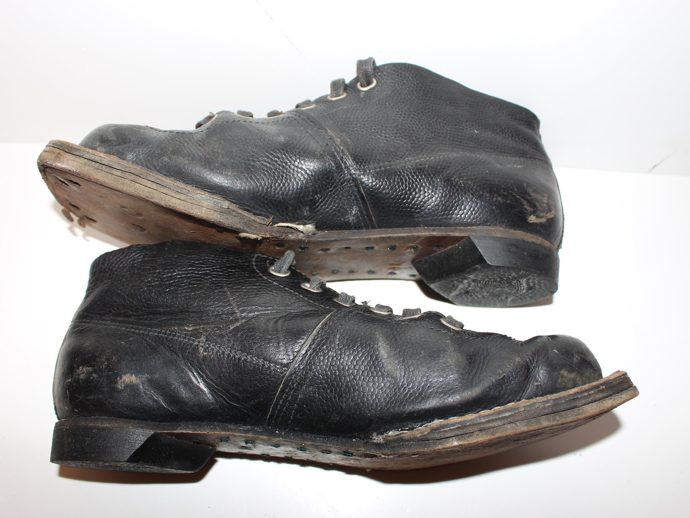 Leather ski boots Vintage Retro cross country skiing Rare Etsy