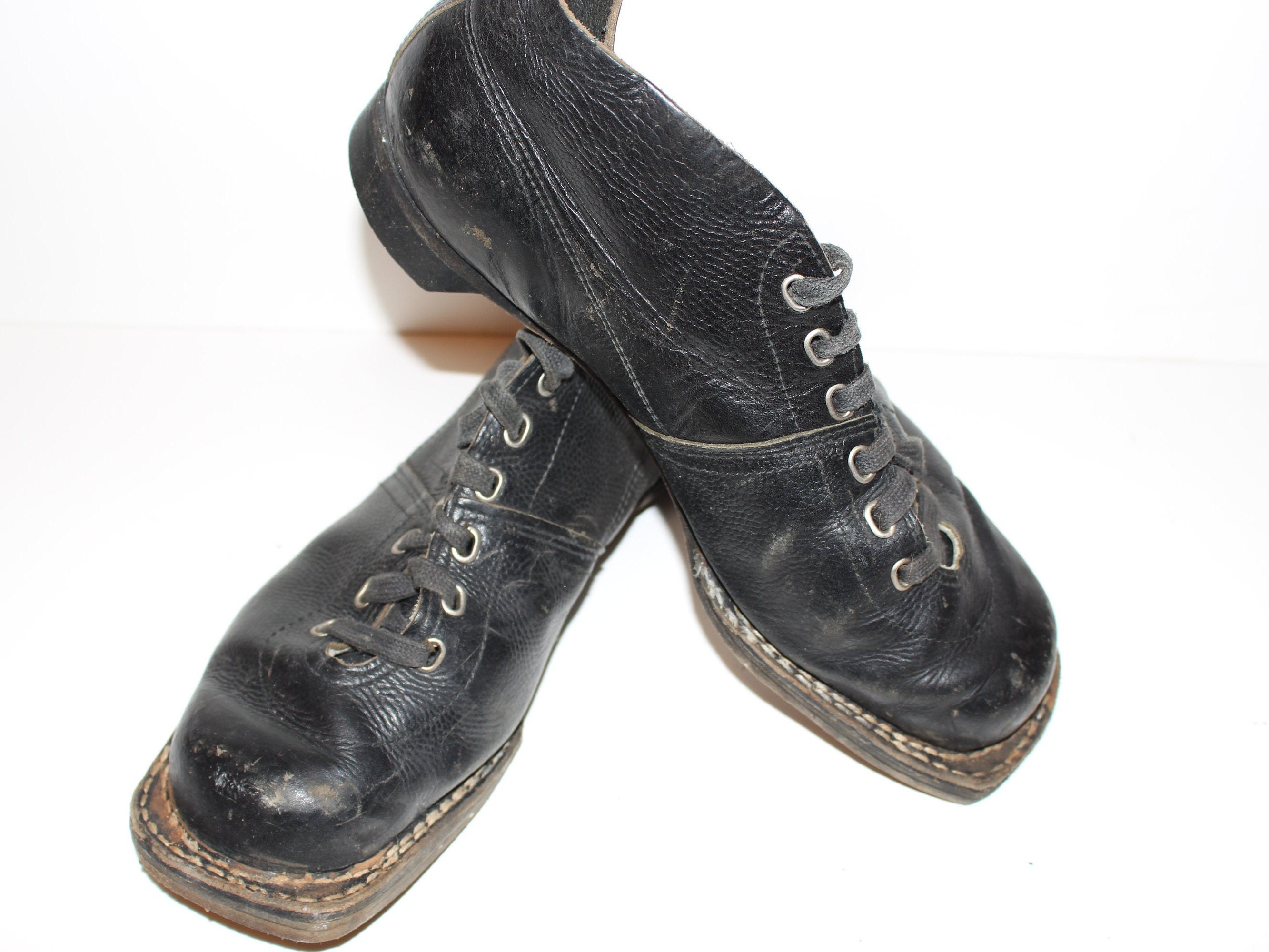 Leather ski boots Vintage Retro cross country skiing Rare Etsy