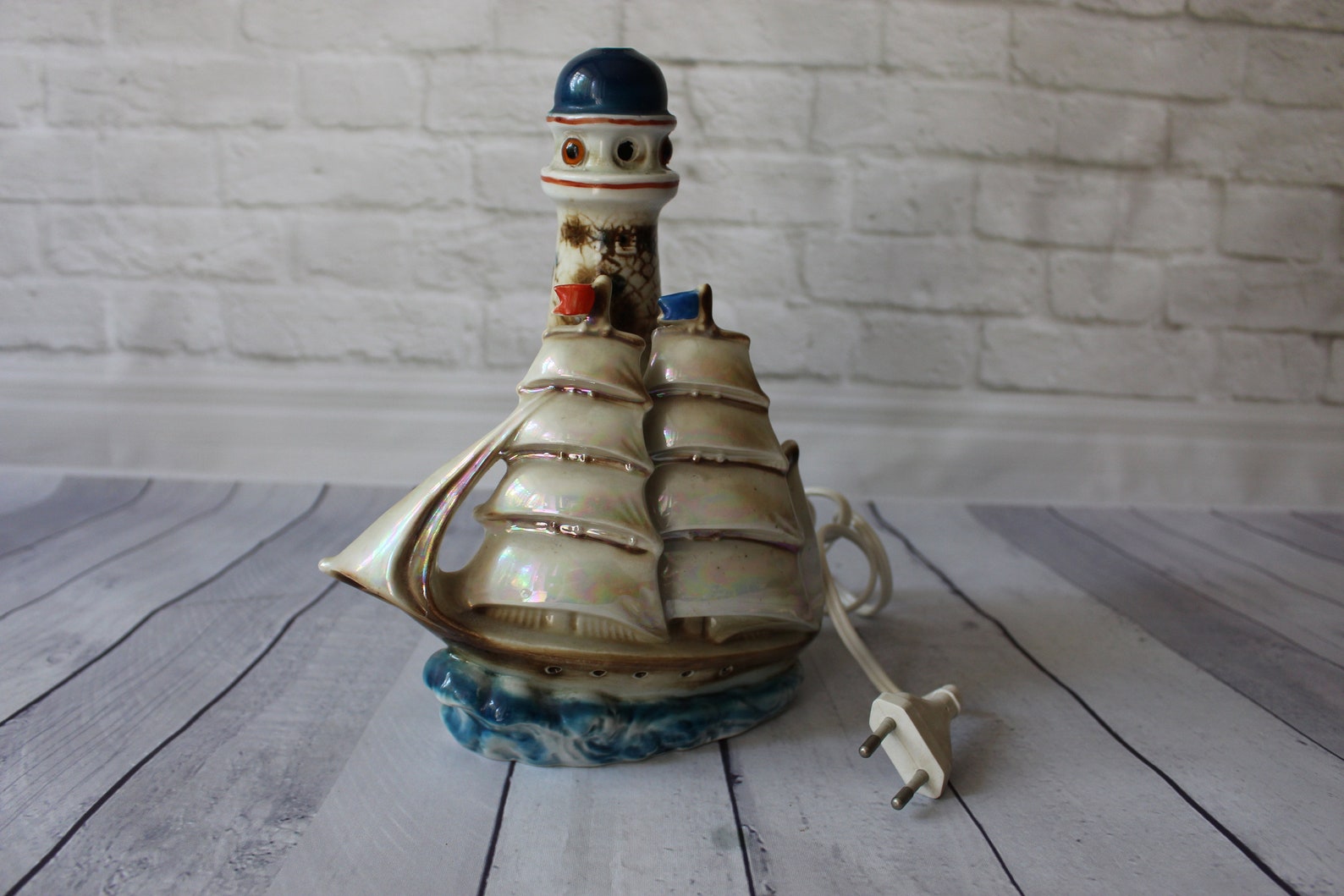 Faro vintage y lámpara de velero noche de la casa de la luz Etsy