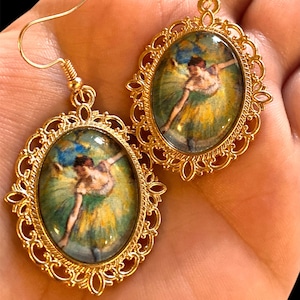 Dancer Tilting by Edgar Degas Art Inspired Earrings