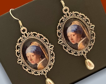 Girl with a pearl earring by Vermeer earrings with faux pearls