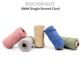 BOCHIKNOT Egyptian Giza Macrame Cord 3mm - Cotton Yarn Rope - Macrame Colored Cord Cotton Cord for Wall Hangings & Plant Hangers (105 yds)