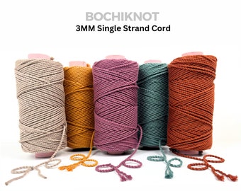 BOCHIKNOT Egyptian Giza Macrame Cord 3mm - Cotton Yarn Rope - Macrame Colored Cord Cotton Cord for Wall Hangings & Plant Hangers (150 yds)