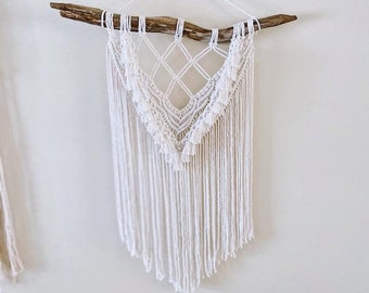 Macrame Tassel Wall Hanging With Driftwood