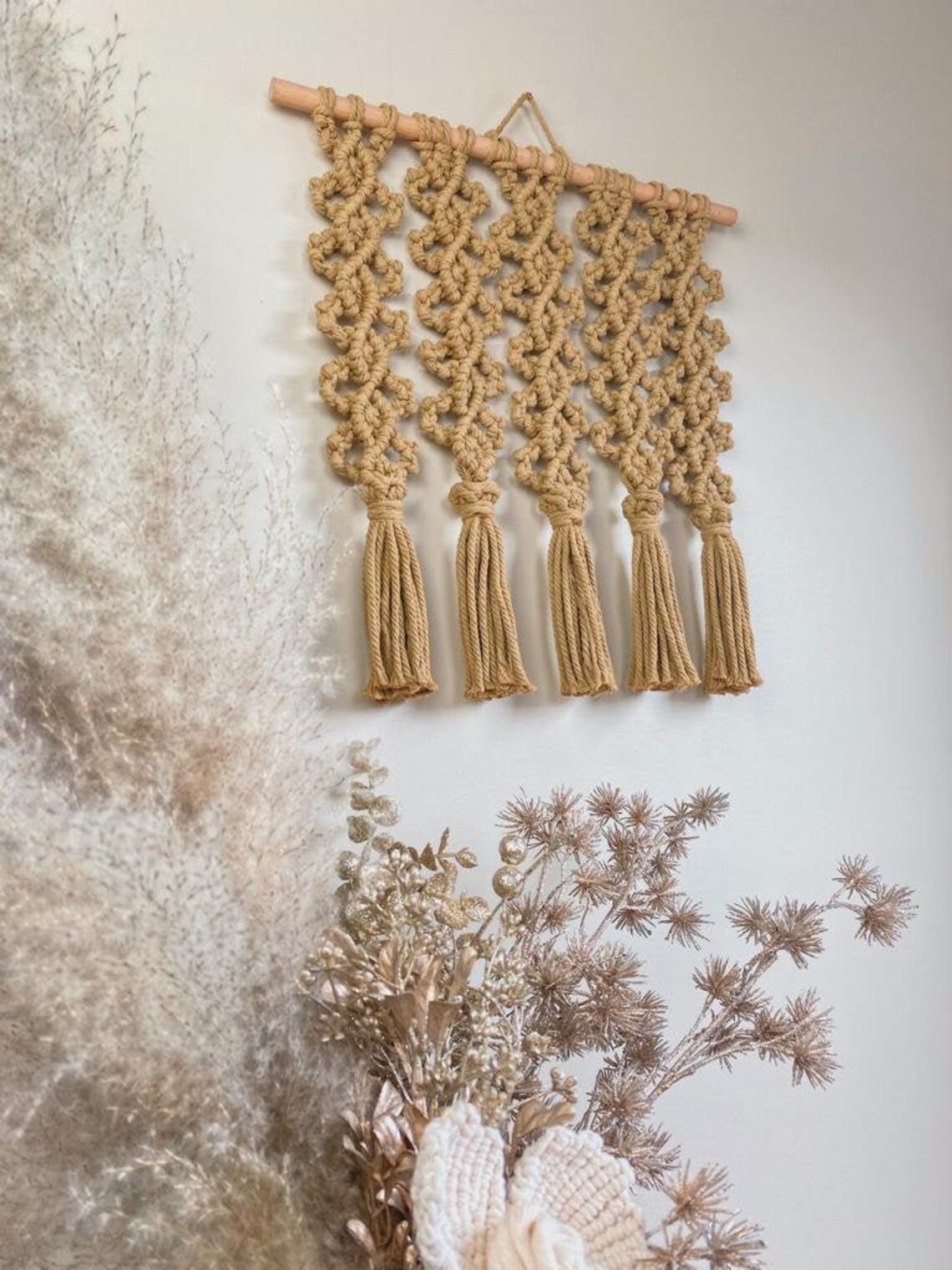 Macrame Lace Pattern Wall Hanging Etsy