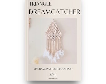 Padrão de Macramê Triangular para Apanhador de Sonhos – Decoração de Parede Boho com Penas (PDF Digital)
