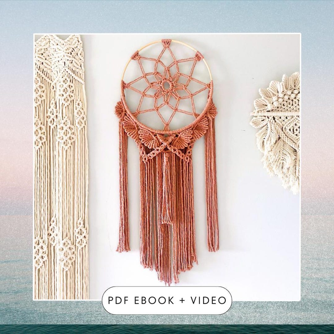 Aotoer Acchiappasogni grande Boho Macramè Acchiappasogni in cotone tessuto macramè da appendere alla parete per decorazione di nozze, regalo per San Valentino, anniversario (A