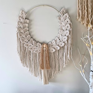 Motif ange de Noël en macramé - Décoration murale DIY, étape par étape (PDF)