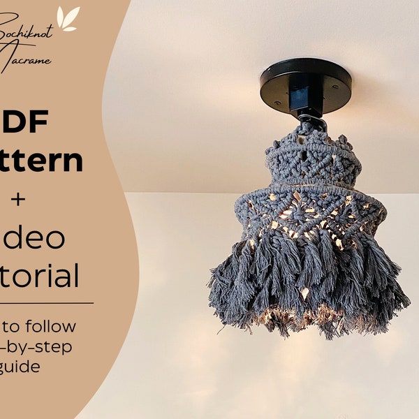 PDF & VIDEO | Macrame Chandelier Lantern - Macrame Wall Hanging - Bohemian Wall Decor - Macrame Wall Decor - Design Pattern (Intermediate)