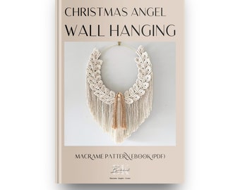 Macrame Christmas Angel Wall Hanging Pattern EBOOK - DIY Macrame Christmas Angel Dreamcatcher Decor - PDF Step by Step Instructions + Video