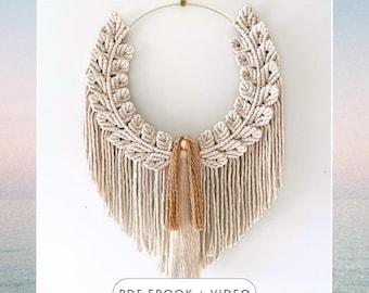 Macrame Christmas Angel Wall Hanging Pattern EBOOK - DIY Macrame Christmas Angel Dreamcatcher Decor - PDF Step by Step Instructions + Video