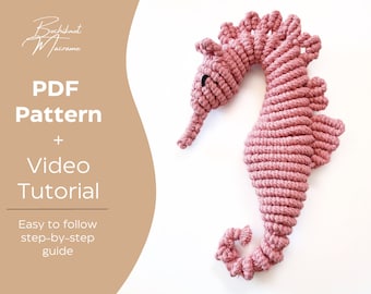 Macrame Pattern Seahorse Sculpture DIY EBOOK Pattern Macrame Tutorial Macrame Animal Pattern for Macrame Wall Hangings Advanced Macrame