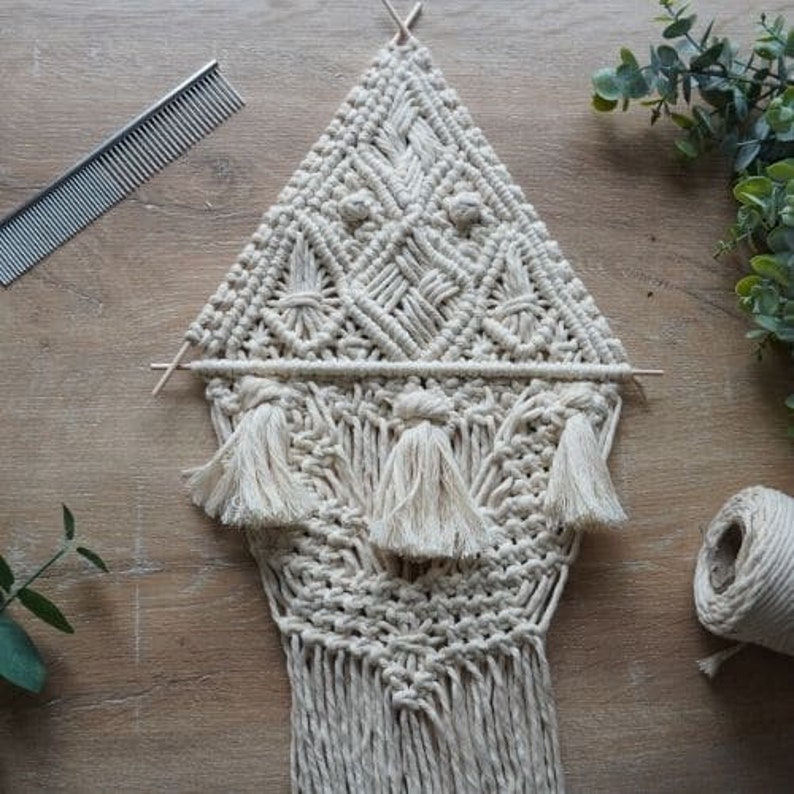Macrame Wall Hanging Triangle Pattern Intermediate Level | Etsy